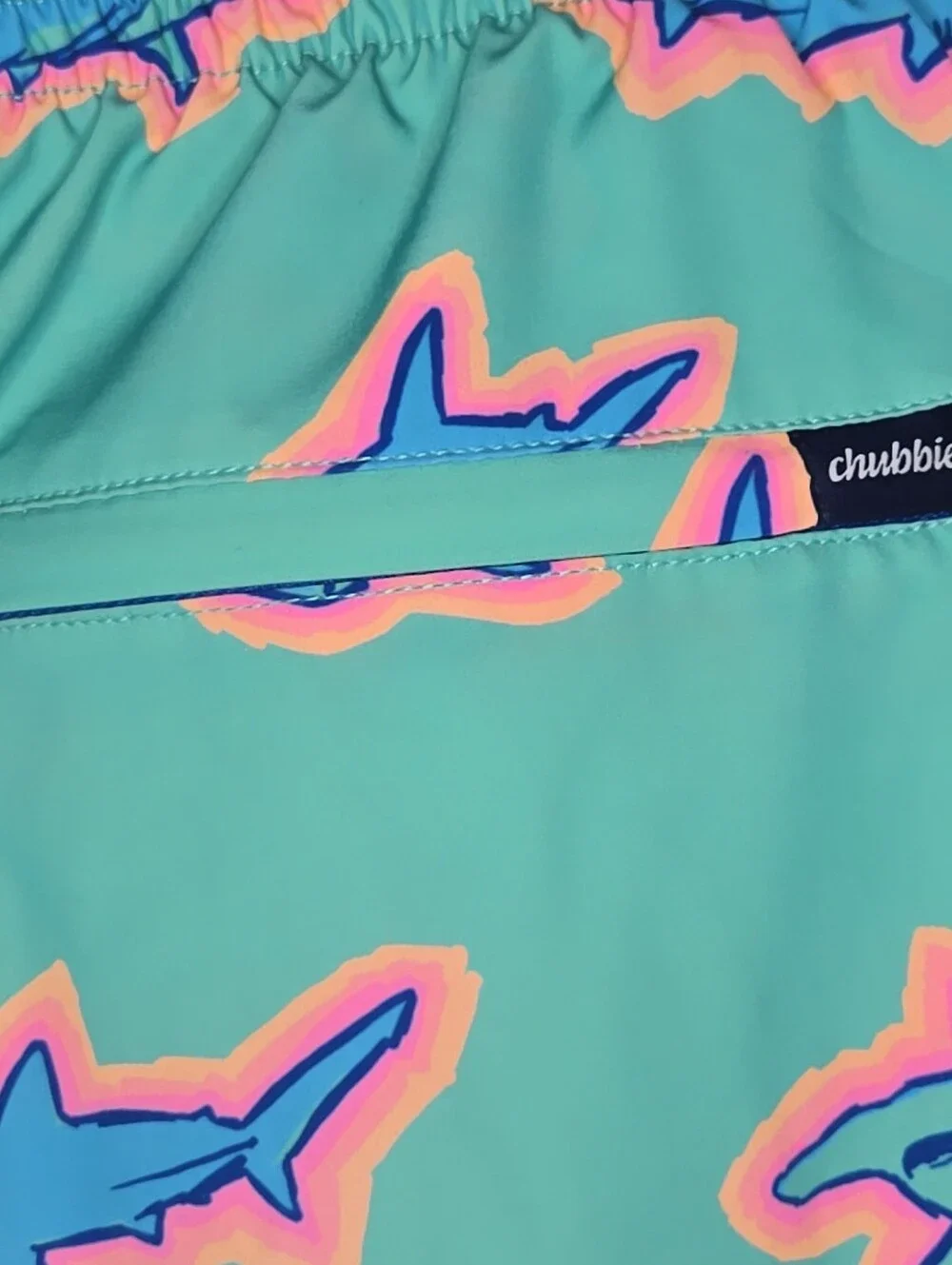 Chubbies Mens Teal Sharks Print 7